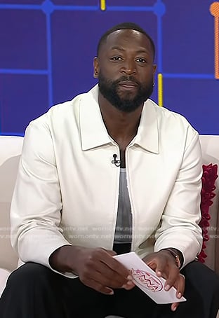 Dwyane Wade’s white leather jacket on Today