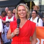 Dylan’s red tie waist v-neck dress on Today
