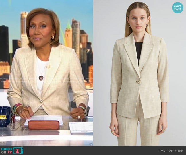 Elie Tahari Mélange Blazer worn by Robin Roberts on Good Morning America