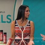 Elizabeth Werner’s mixed print dress on CBS Mornings