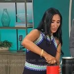 Elizabeth Werner’s woven trim dress on CBS Mornings