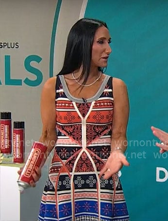 Elizabeth Werner's mixed print dress on CBS Mornings