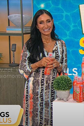 Elizabeth Werner’s printed dress on CBS Mornings