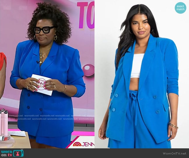 Eloquii Long Double-breasted Blazer worn by Julie Wilson on Today