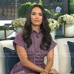 Emilie’s pink pinstripe shirtdress on Today