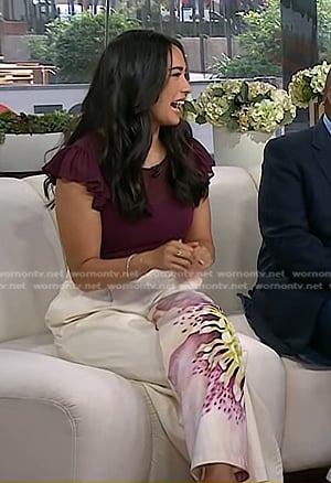 Emilie’s white floral pants on Today