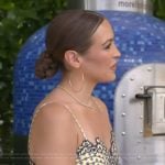 Emily’s yellow printed dress on Access Hollywood
