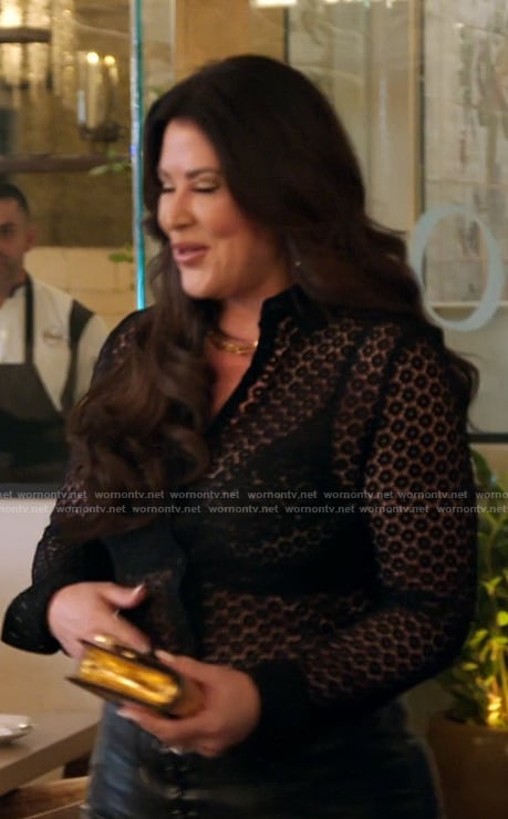 Emily's black lace top on The Real Housewives of Orange County