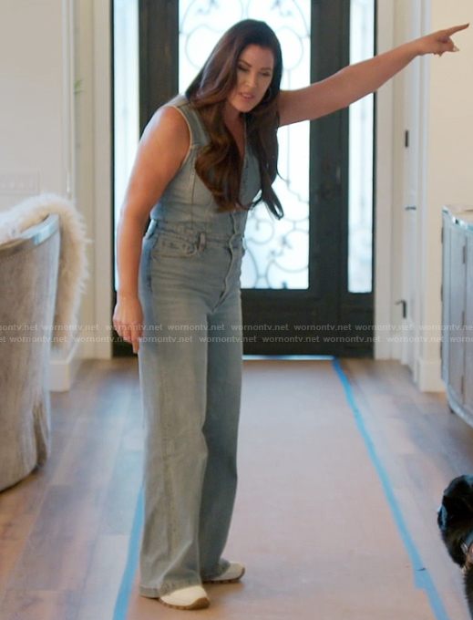 Emily's denim jumpsuit on The Real Housewives of Orange County
