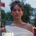 Emira’s white off shoulder dress on Next Gen NYC