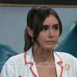 Emma’s white embroidered button down shirt on General Hospital