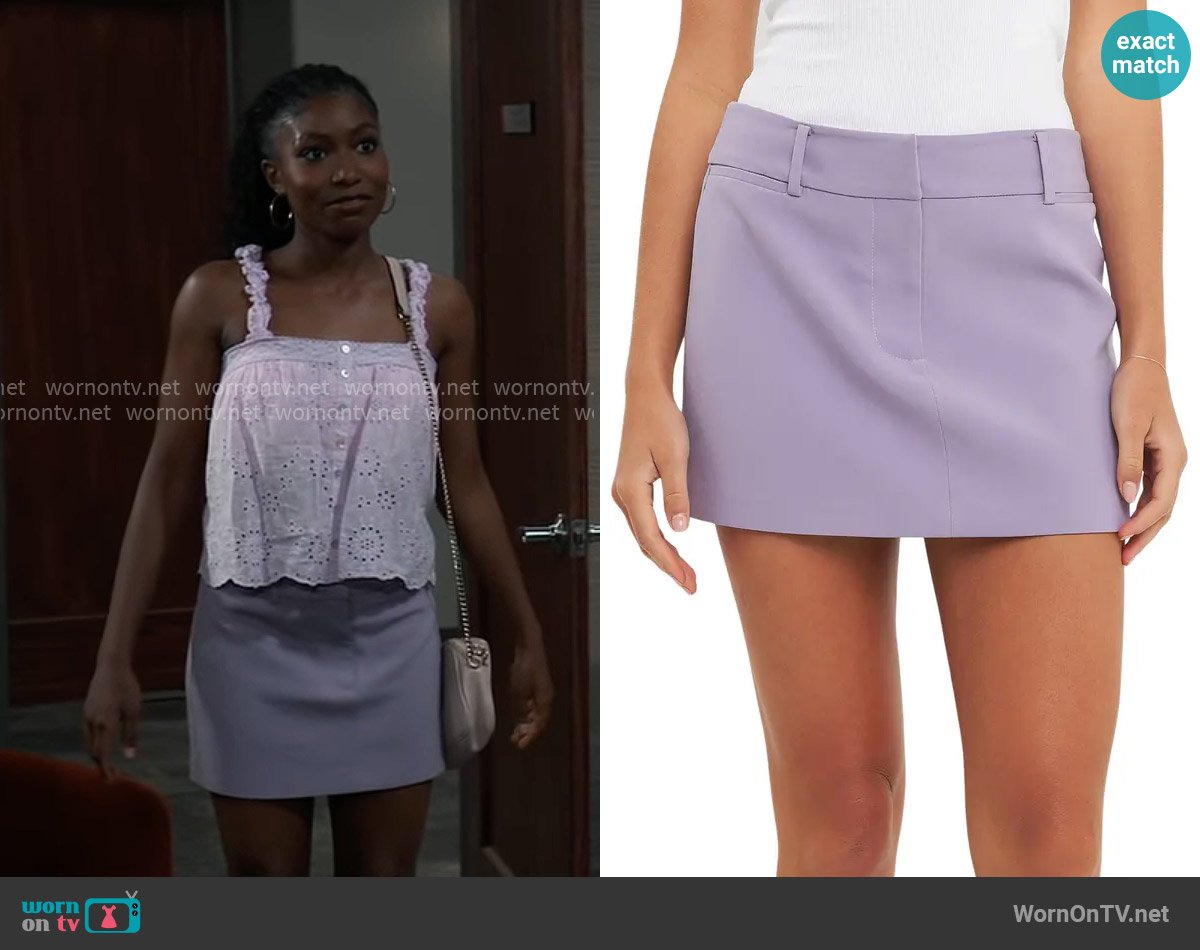 English Factory Low Rise Miniskirt worn by Trina Robinson (Tabyana Ali) on General Hospital