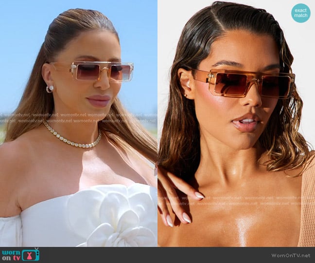 Fashion Nova On What Grounds Sunglasses in Brown worn by Larsa Pippen (Larsa Pippen) on The Real Housewives of Miami