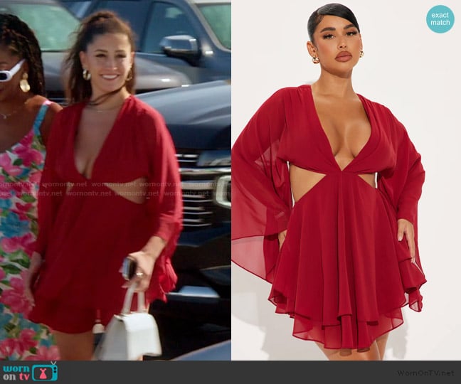 Fashion Nova Sasha Chiffon Mini Dress worn by Melissa Carelli on The Valley