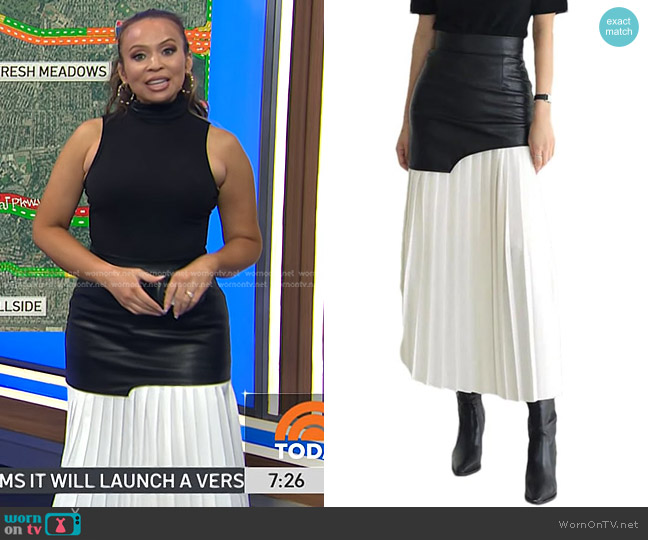 Adelle’s mixed media pleated skirt on Today