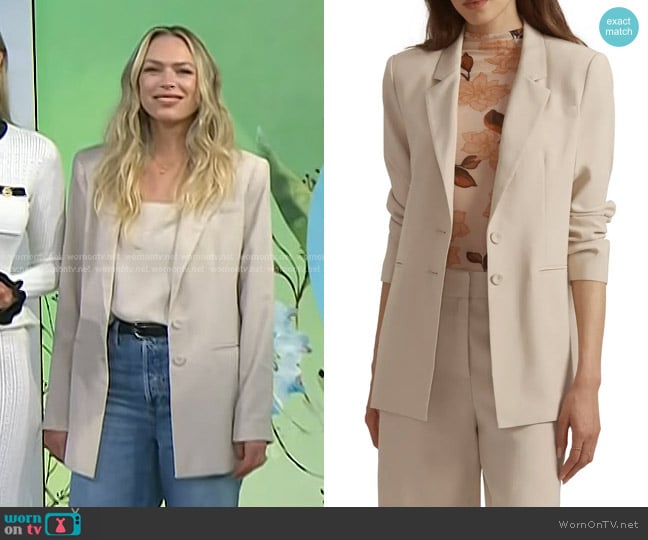 Favorite Daughter The Alexis Longline Blazer in French Oak worn by Erin Foster on Today