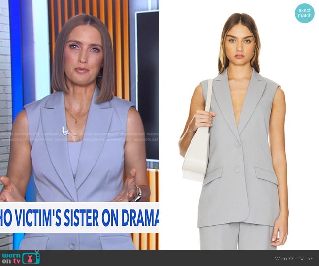 Favorite Daughter The Nadine Vest in Ultimate Gray worn by Kayna Whitworth on Good Morning America