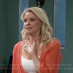 Felicia’s crochet-sleeve tie-front top on General Hospital