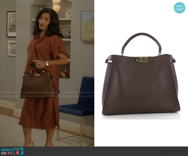 Fendi Peekaboo Essential Handbag worn by Seema Patel (Sarita Choudhury) on And Just Like That