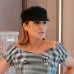 Stephanie’s off-shoulder houndstooth top on The Real Housewives of Miami