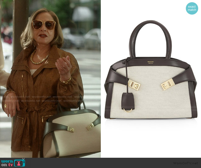 Ferragamo Small Hug tote bag worn by Gia (Patti LuPone) on And Just Like That