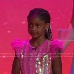 Kaavia’s pink sequin dress on Today