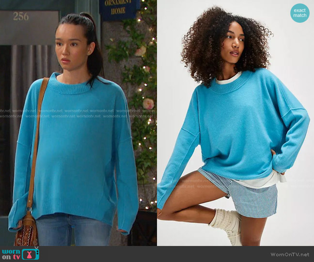 Free People Mila Cashmere Pullover worn by Sophia Choi (Rachel Boyd) on Days of our Lives