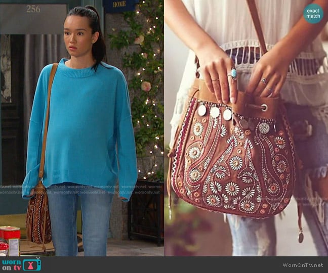 Free People Rosebay Crossbody worn by Sophia Choi (Rachel Boyd) on Days of our Lives