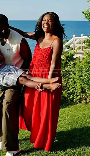 Gabrielle Union’s red smocked dress on Today