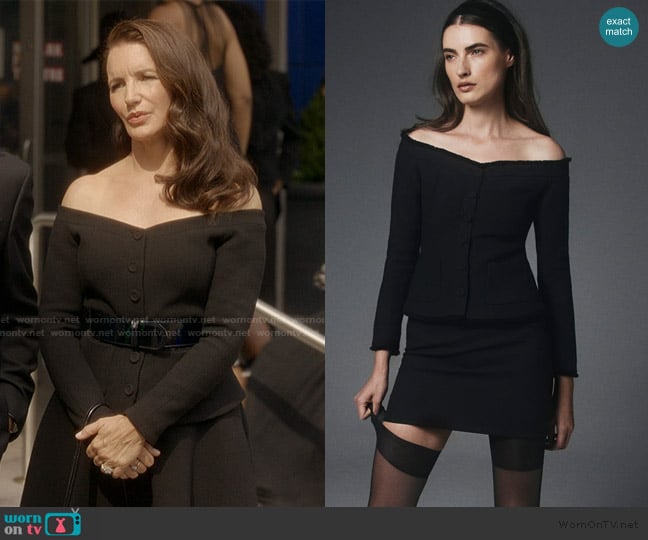 Gallello Atelier Sofia Jacket in Virgin Wool Crepe worn by Charlotte York (Kristin Davis) on And Just Like That