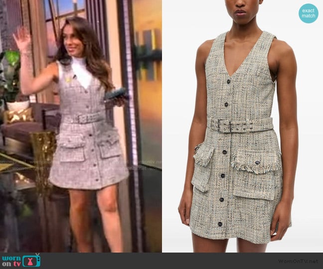 Ganni Summer Tweed Belted Minidress worn by Alyssa Farah Griffin on The View