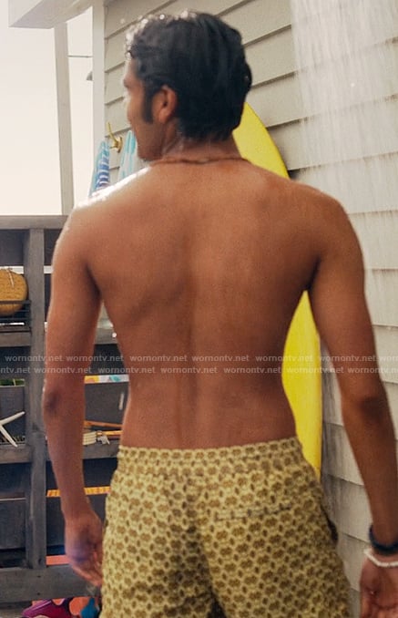 Gat's yellow printed shorts on We Were Liars
