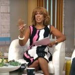Gayle King’s pink, black, and white dress on CBS Mornings