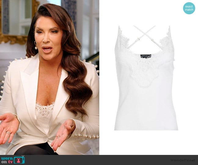 Generation Love Genevieve Lace Cami Top worn by Emily Simpson on The Real Housewives of Orange County