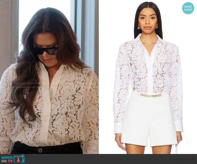 Generation Love Marcello Lace Top worn by Emily Simpson on The Real Housewives of Orange County