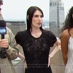 Georgia’s black lace mini dress on E! News