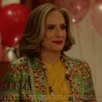 Gia’s multicolored jacquard blazer on And Just Like That