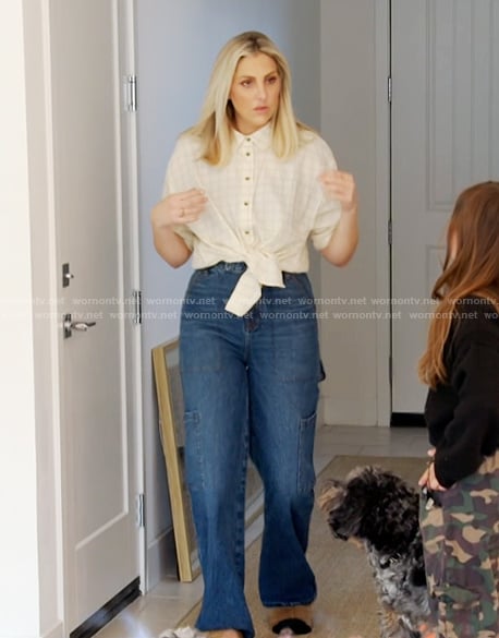 Gina's denim cargo jeans on The Real Housewives of Orange County