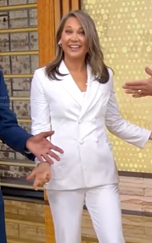Ginger's white patch pocket blazer on Good Morning America