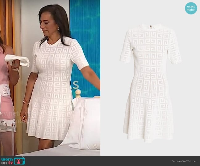 Givenchy 4G Pointelle Mini Dress worn by Michelle Miller on CBS Mornings