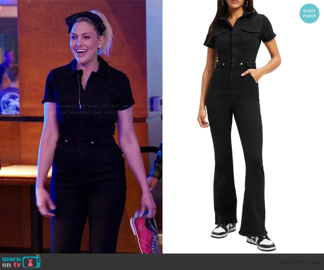 Good American Fit For Success Bootcut Jumpsuit worn by Gina Kirschenheiter on The Real Housewives of Orange County