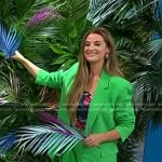 Christina Stembel’s green blazer and wide-leg pants on Today