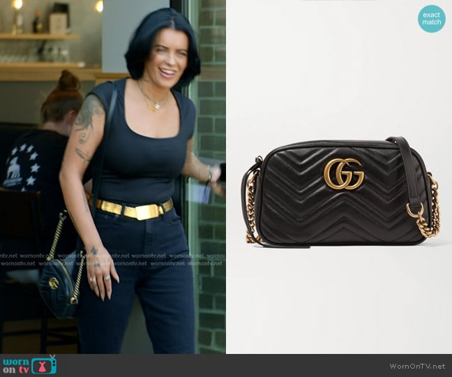 Gucci GG Marmont Camera Small Quilted Leather Shoulder Bag worn by Brooke on The McBee Dynasty Real American Cowboys