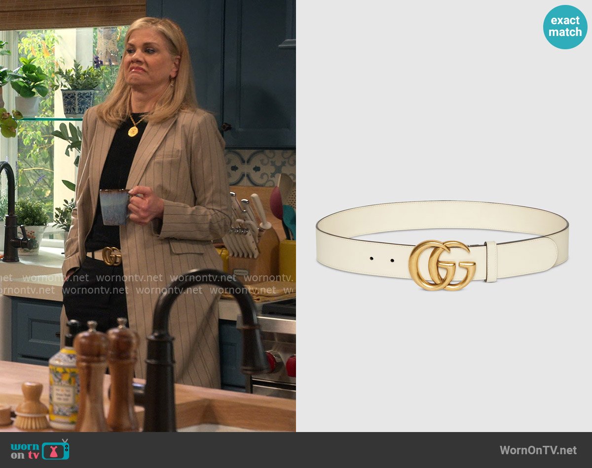 Gucci GG Marmont wide belt worn by Carol (Kristen Johnston) on Leanne