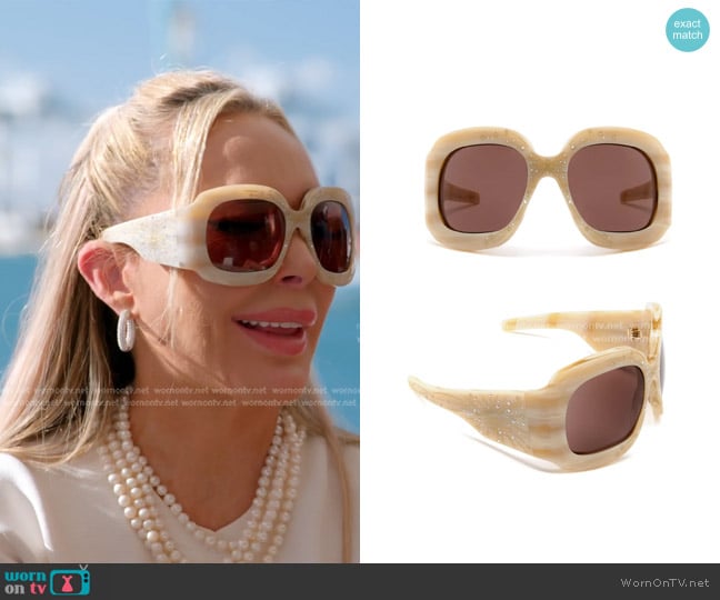 Gucci Oversized Frame Sunglasses worn by Marysol Patton (Marysol Patton) on The Real Housewives of Miami