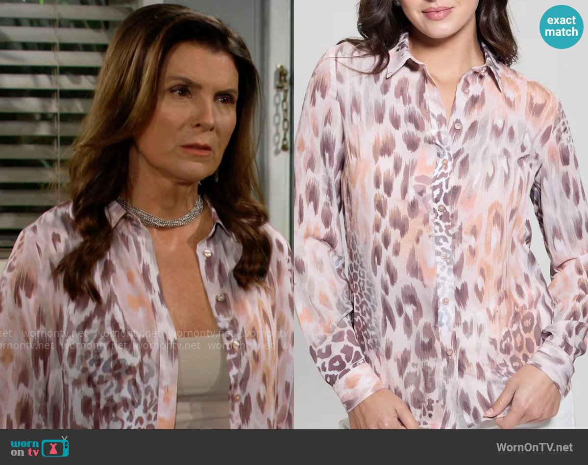 Sheila’s leopard print shirt on The Bold and the Beautiful