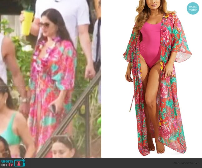 Guess Eryn Long Kimono Swim Cover-Up worn by Michelle Saniei on The Valley