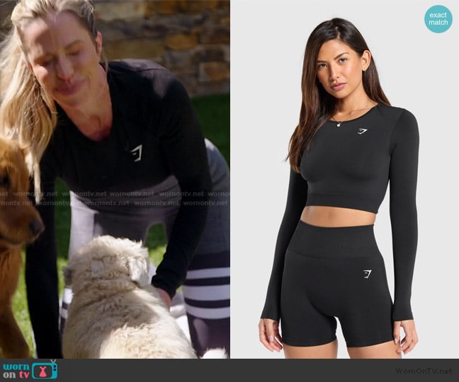 GymShark Everyday Seamless Long Sleeve Crop Top worn by Jennifer Pedranti on The Real Housewives of Orange County