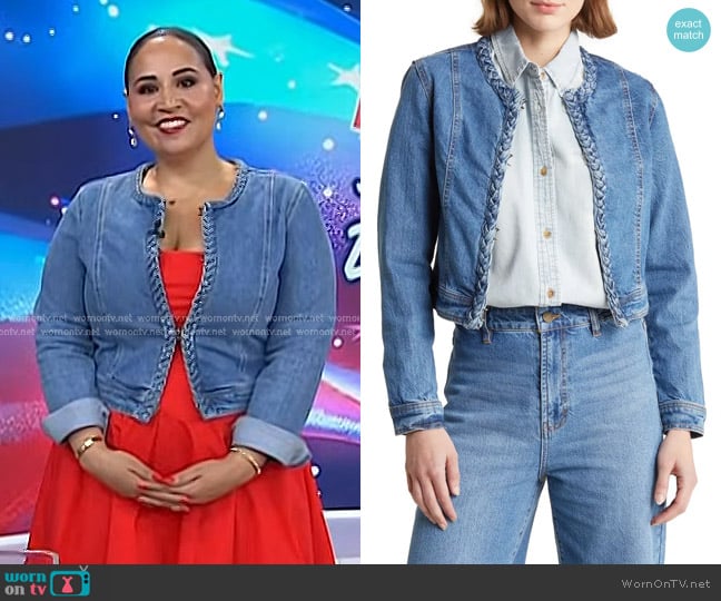 Habitual Braided Denim Jacket worn by Alejandra Ramos on Today