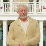 Harris’s beige knit cardigan on We Were Liars